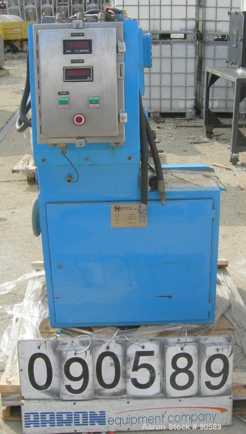 USED:Netzsch Mill, type 5740.4, model LMC-4DCMS, capacity 4.15 liters.304 stainless steel construction.6" diameter barrel.Driven by a 5 hp, 3/60/230/460 volt, 1730 rpm varispeed motor.Control panel u...