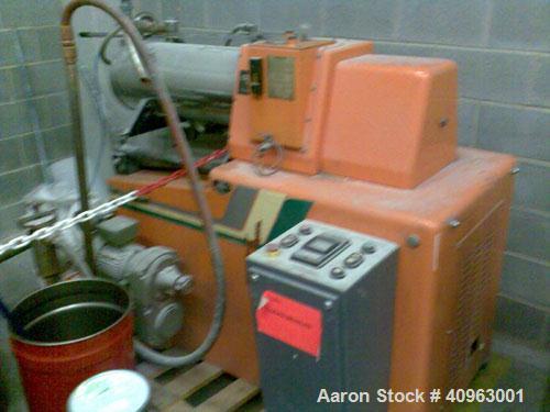 Used Oliver & Batille Horizontal Jacketed Media Mill, Model EHP 20 Super Mill.  Stainless steel on product contact parts. 5.29 gallon (20 liter) capacity. Manual speed adjustment. Driven by an approx...