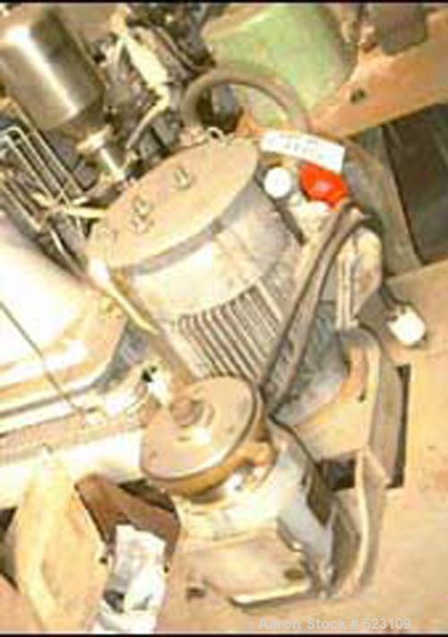 USED: 4" Premier colloid mill, type 4UB7, model KCD, stainless steel construction. Complete on stand with 7-1/2 hp motor drive, 3/60/230-460 volt.