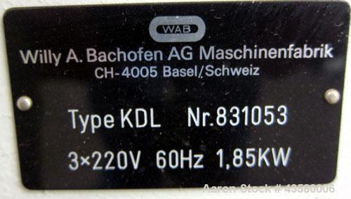 Used WAB Willy A. Bachofen Dyno-Mill, Model KDL. Parts machine only. Approximate 1.85kw, 60hz motor.
