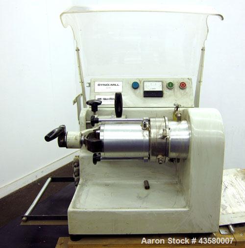 Used WAB Willy A. Bachofen Dyno-Mill, Model KDL, 316 Stainless Steel. Approximate capacity 0.3 to 0.6 liters. 3” Diameter x 6” deep jacketed chamber, no mixing rotor. Driven by an approximate 1.5kw, ...