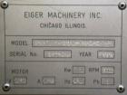 Used Eiger Machinery Mini Motor Media Mill, model MKII-M250-VSE-EXP, 304 stainless steel. Horizontal jacketed chamber approximately 2’’ diameter x 6’’ long. Sample size 50-120 mls, bead charge 20-40 ...