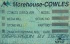 Used Morehose Cowles Zinger Horizontal Media Mill, Model LV-40F, 304 Stainless Steel. Approximately 11