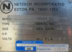 Used Netzsch Horizontal Media Mill, model LME1/LMJ05, type 574.01/506.01. Chrome lined chamber with stationary pins, approximately 3 7/8