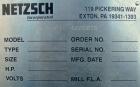 Used Netzsch Labstar Media Mill, Model LS-1, Type 993-06, .6 Liter Capacity.  Approximate 3 3/4