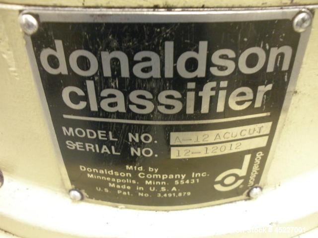 Used Donaldson Accucut Model A12 Accucut Classifier. Lab scale self-contained classifier, .5 to .35 microns, 1-20 lbs/hour, rotor drive motor 1 hp, primary air blower 7.5 hp, rotor speed 500-5500 rpn...