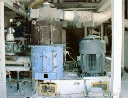 USED: Elliott pulverizer, 200 hp main drive, 230/460 volt, 3 ph, 60 hz. Double row self-aligning spherical roller bearings, carbonsteel base, mill housing, grinder rotor feeder and hopper. Cast ironb...