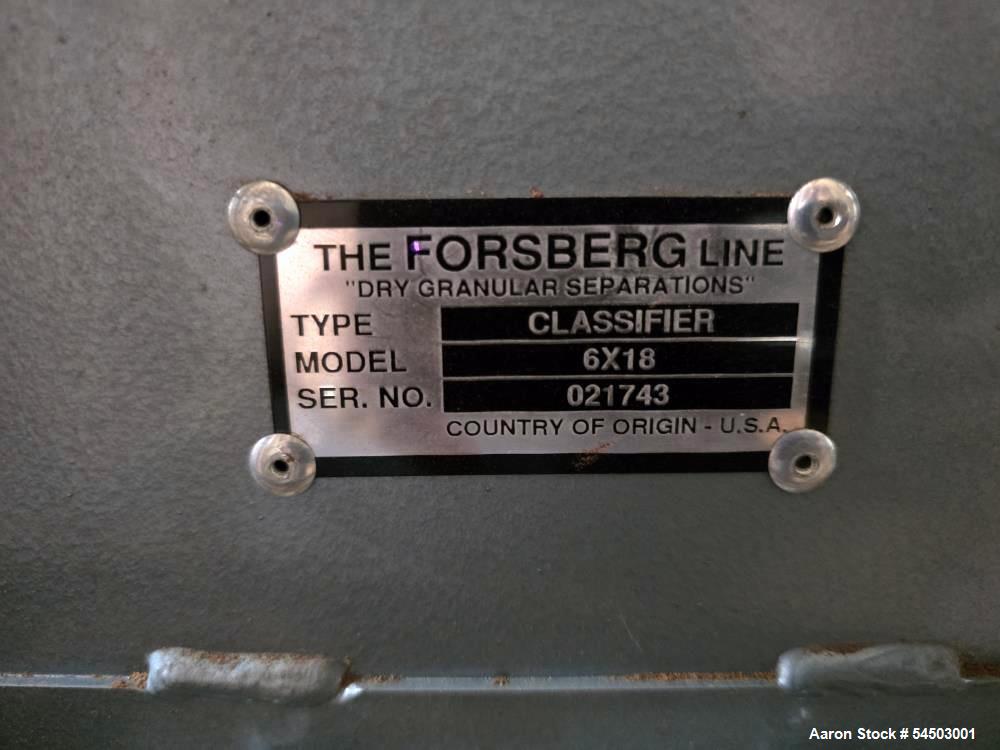 Used Forsberg 6x18 Vertical Precision Air Classifier | Industrial Density Separation System