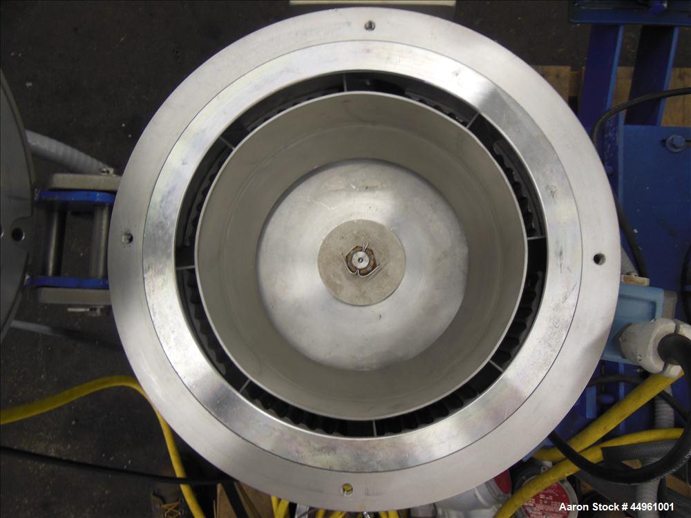 Used Hosokawa Micron Powder Systems ACM Air Classifying Mill, Model 10 ACM, 304 Stainless Steel. Approximate 11" diameter grinding chamber. Rotor driven by a 10 hp, 3/60/230/460 volt, 3500 rpm XP mot...