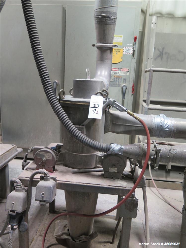 Used Hosokawa Mikropul Pulverizer, Model 10ACM.  Carbon Steel Construction.  Includes; AZO Sifter, Model E350, Cyclone, Toledo Scale and Control.  Controls for Dust Collector and Pulverizer.