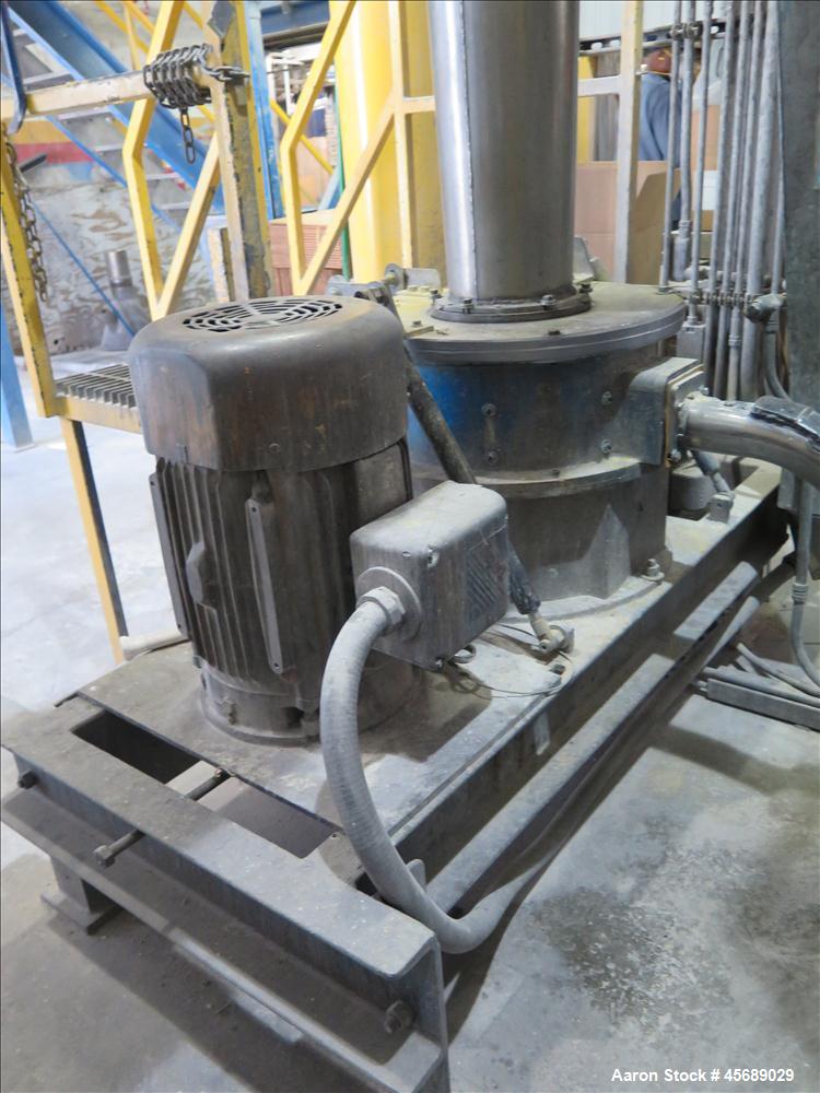 Used Hosokawa Mikropul Pulverizer, Model 30ACM.  Carbon Steel Construction.  Includes; Kemutec Sifter, Model K650, Cyclone, Mikro-Pulsaire Dust Collector, Schmalz Box Lifter, Toledo Scale and Control...