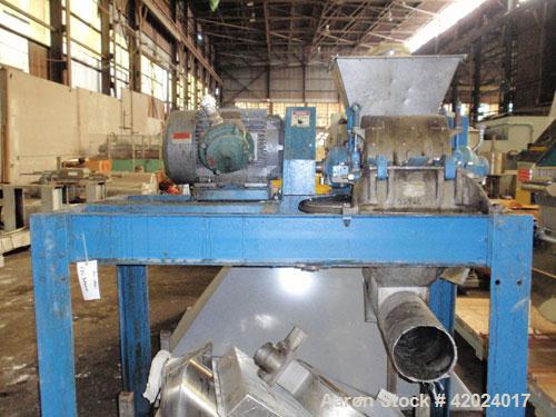 Used Hosokawa Micron Pulverizer, Model 3TH, stainless steel. Horizontal screw feeder with drive.