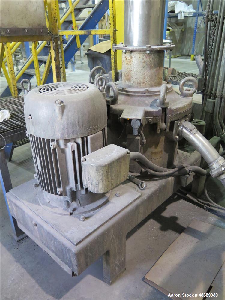 Used Hosokawa Mikropul Pulverizer, Model 40ACM.  Carbon Steel Construction.  Includes; AZO Sifter, Model E650, Cyclone, Mikro-Pulsaire Dust Collector, Schmalz Box Lifter, Toledo Scale and Control.  C...