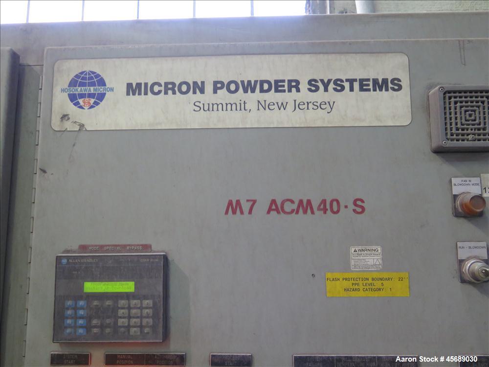 Used-Hosokawa Mikropul Pulverizer, Model 40ACM.  Carbon Steel Construction.  Includes; AZO Sifter, Model E650, Cyclone, Mikr...