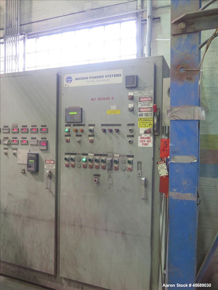 Used-Hosokawa Mikropul Pulverizer, Model 40ACM.  Carbon Steel Construction.  Includes; AZO Sifter, Model E650, Cyclone, Mikr...