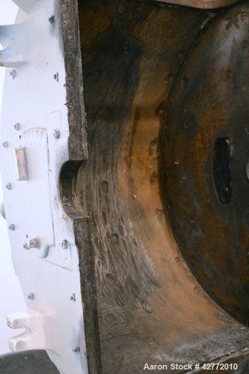 Used Micron Powder Systems Mikro Pulverizer Hammer Mill, Model 4SCB, Carbon Steel. 20" Diameter x 12" wide rotor with 4 rows swinging stirrup hammers. Top gravity feed hopper, no bottom screen. Botto...
