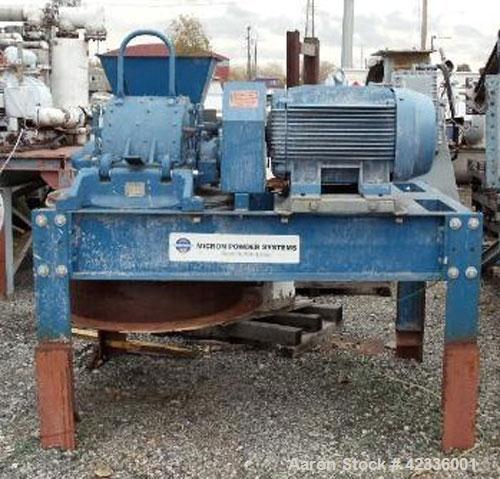 Used Hosokawa Micron Pulverizer, Model 4TH, Carbon Steel. Triple horizontal screw feeder with motor, 100 hp main drive, 3450 rpm rotor speed, triple horizontal screw feeder with .75 hp feeder drive, ...