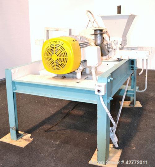 Used Mikro Pulverizer Hammer Mill, Model 4TH, Carbon Steel. 20" Diameter x 12" wide rotor with 4 rows swinging stirrup hammers. Top gravity feed hopper, bottom screen. Bottom discharge hopper with a ...