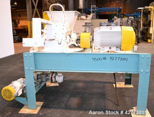 Used Mikro Pulverizer Hammer Mill, Model 4TH, Carbon Steel. 20" Diameter x 12" wide rotor with 4 rows swinging stirrup hammers. Top gravity feed hopper, bottom screen. Bottom discharge hopper with a ...