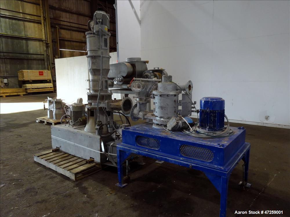 Used Hosokawa Micron Milling System Consisting Of: (1) Hosokawa Micron Dryer, model MDV-1, stainless steel. Approximate 125 kg/hr. maximum evaporation capacity depending on product. Approximate 10" d...