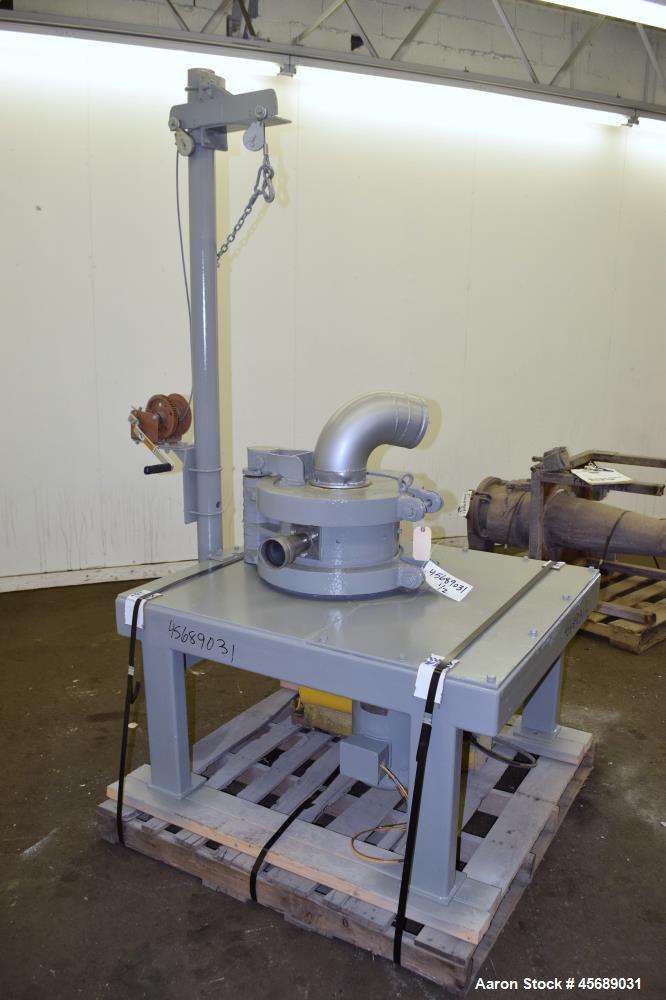 Used Kemutec PPS Air Classifying Mill, Model 2 CMT, Carbon Steel. Approximate 13" diameter grinding chamber. Rotor driven by a 10hp, 3/60/208-230/460 volt, 3500 rpm motor, classifier wheel driven by ...