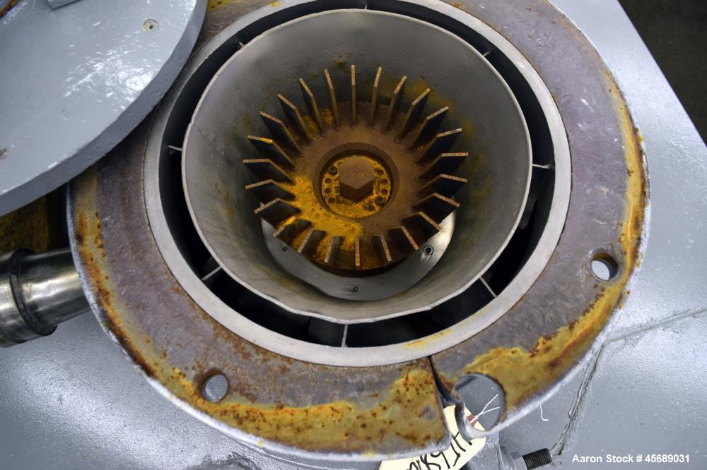 Used Kemutec PPS Air Classifying Mill, Model 2 CMT, Carbon Steel. Approximate 13" diameter grinding chamber. Rotor driven by a 10hp, 3/60/208-230/460 volt, 3500 rpm motor, classifier wheel driven by ...