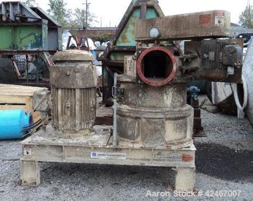 Used Micron Systems Micropulverizer Separator, Model 60ACM. Maximum rotor rpm 3000, maximum separator rpm 1800, 125 hp Reliance electric motor main drive, 1780 rpm, 460V, top driven classifier with s...