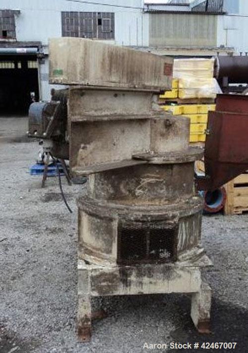 Used Micron Systems Micropulverizer Separator, Model 60ACM. Maximum rotor rpm 3000, maximum separator rpm 1800, 125 hp Reliance electric motor main drive, 1780 rpm, 460V, top driven classifier with s...
