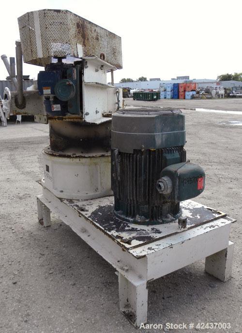 Used Mikro Air Classifying Mill, Model 60ACM, Carbon Steel. Approximate 30’’ diameter grinding chamber. Maximum rotor speed 3000 rpm, driven by a 100 hp, 3/60/460 volt, 1750 rpm motor. Top mounted se...