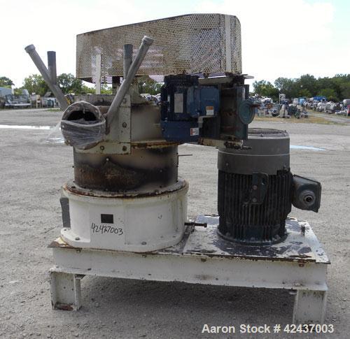 Used Mikro Air Classifying Mill, Model 60ACM, Carbon Steel. Approximate 30’’ diameter grinding chamber. Maximum rotor speed 3000 rpm, driven by a 100 hp, 3/60/460 volt, 1750 rpm motor. Top mounted se...