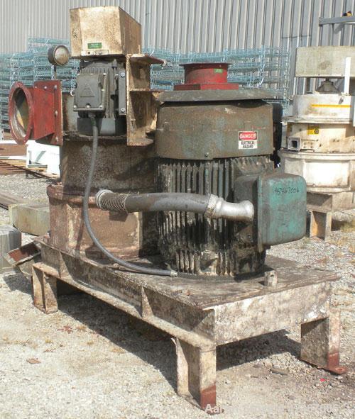 Used Micron Powder Systems Air Classifying Mill, Model 60ACM, Carbon Steel. Approximate 30’’ diameter grinding chamber. Maximum rotor speed 3000 rpm, driven by a 125hp, 3/60/460 volt, 1780 rpm motor....