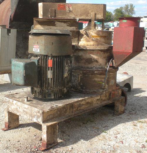 Used Micron Powder Systems Air Classifying Mill, Model 60ACM, Carbon Steel. Approximate 30’’ diameter grinding chamber. Maximum rotor speed 3000 rpm, driven by a 125hp, 3/60/460 volt, 1780 rpm motor....