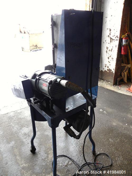 Used Micron Powder Systems Mikro Bantam Pulverizer Hammer Mill, Model 611072EX, 304 Stainless Steel. Approximate 5-1/4" diameter x 1-1/2" deep chamber with (6) swinging stirrup hammers. 1’’ diameter ...