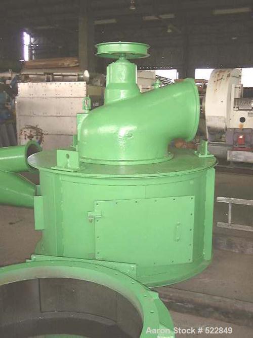 USED: Micron separator air classifier, MS-5H. Includes header assembly with pillow block assembly, outlet for fines, and motor base.Upper housing with inspection door and supports. Middle housing wit...