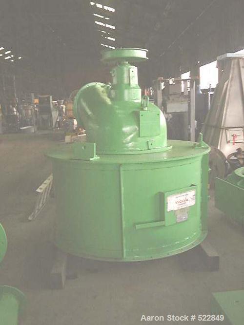 USED: Micron separator air classifier, MS-5H. Includes header assembly with pillow block assembly, outlet for fines, and motor base.Upper housing with inspection door and supports. Middle housing wit...