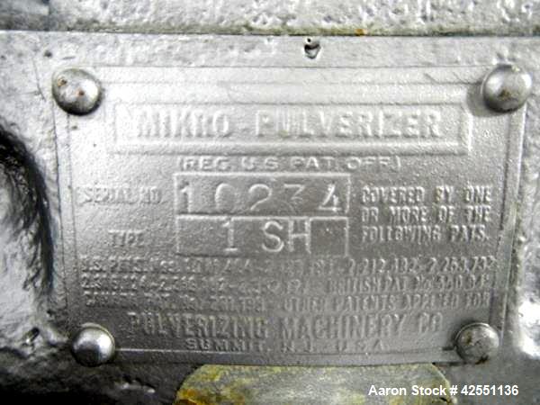 Used Stainless Steel Mikro 1SH pulverizer