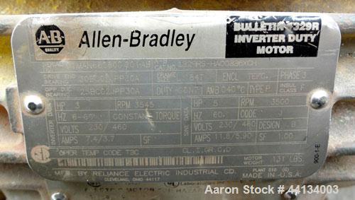 Used Mikro Pulverizer Hammer Mill, Model 1SH, 304 Stainless Steel. Approximately 8" diameter x 3-1/2" deep chamber with (6) 3” wide swinging stirrup hammers. Dual screw feed with hopper, driven by a ...