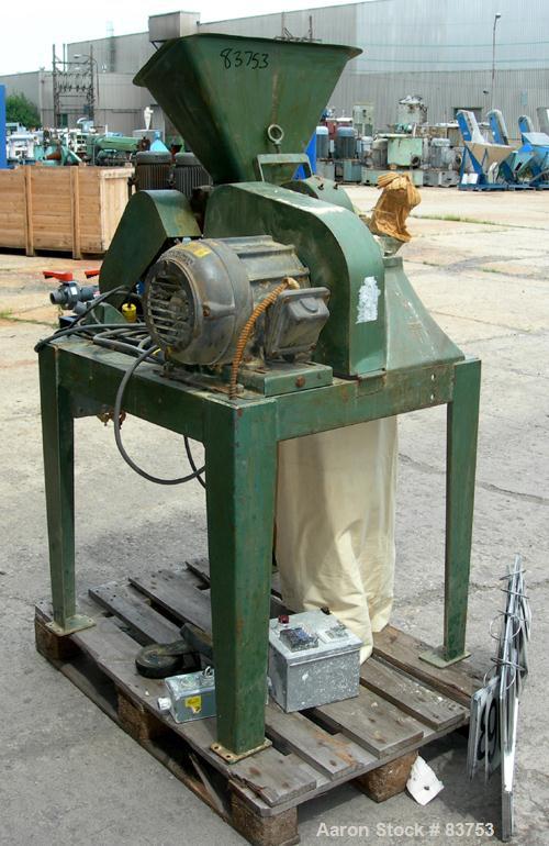 USED: Mikro Pulverizer Model 1SH, carbon steel. Approximate 6" diameter rotor with (6) 3" wide swinging stirrup hammers. 1-1...
