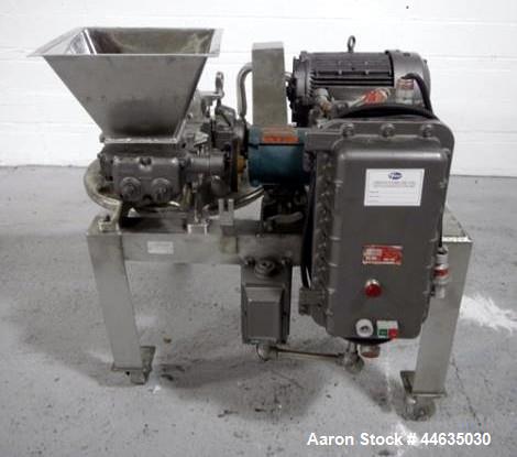 Used Mikro Pulverizer, Model 2DH. 316 Stainless steel construction, twin horizontal screw feeder with 0.5 hp drive, on stainless steel base with 20 hp 230/460 volt main drive, XP design, serial# 5930...