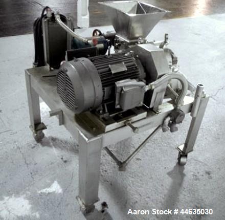 Used Mikro Pulverizer, Model 2DH. 316 Stainless steel construction, twin horizontal screw feeder with 0.5 hp drive, on stainless steel base with 20 hp 230/460 volt main drive, XP design, serial# 5930...
