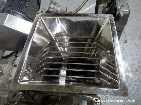 Used Mikro Pulverizer, Model 2DH. 316 Stainless steel construction, twin horizontal screw feeder with 0.5 hp drive, on stainless steel base with 20 hp 230/460 volt main drive, XP design, serial# 5930...