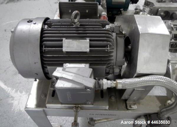 Used Mikro Pulverizer, Model 2DH. 316 Stainless steel construction, twin horizontal screw feeder with 0.5 hp drive, on stainless steel base with 20 hp 230/460 volt main drive, XP design, serial# 5930...