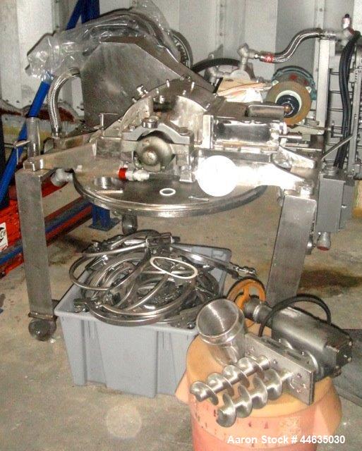 Used Mikro Pulverizer, Model 2DH. 316 Stainless steel construction, twin horizontal screw feeder with 0.5 hp drive, on stainless steel base with 20 hp 230/460 volt main drive, XP design, serial# 5930...