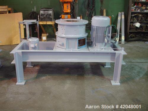 Used Mikro Air Classifying Mill, model 30 ACM, carbon steel. Approximate 30’’ diameter grinding chamber. Rotor speed 4320 to 5770 rpm, driven by a 30 hp, 3/60/230/460 volt motor. Separator wheel 600 ...