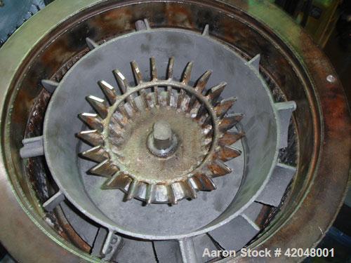Used Mikro Air Classifying Mill, model 30 ACM, carbon steel. Approximate 30’’ diameter grinding chamber. Rotor speed 4320 to 5770 rpm, driven by a 30 hp, 3/60/230/460 volt motor. Separator wheel 600 ...