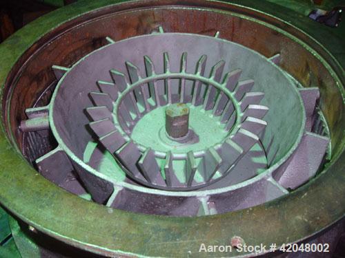 Used Mikro Air Classifying Mill, Model 30 ACM, Carbon Steel. Approximate 30’’ diameter grinding chamber. Rotor speed 4320 to 5770 rpm, driven by a 30 hp, 3/60/230/460 volt motor. Separator wheel 600 ...