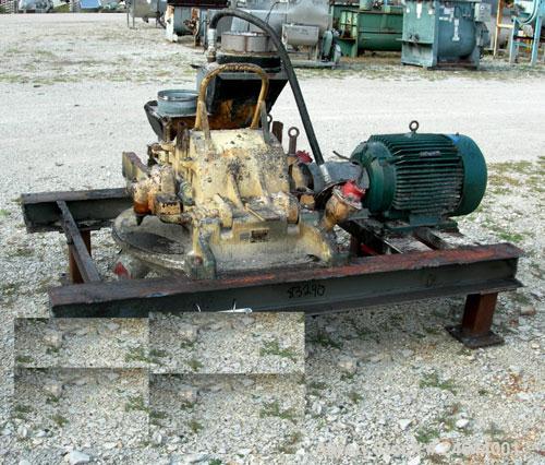 Used Mikro Pulverizer, Model 3TH, Carbon Steel. 14" Diameter x 14" wide rotor with approximate 14 rows of 4 swinging stirrup hammers. Gravity feed with chute, bottom screen, bottom discharge. Driven ...