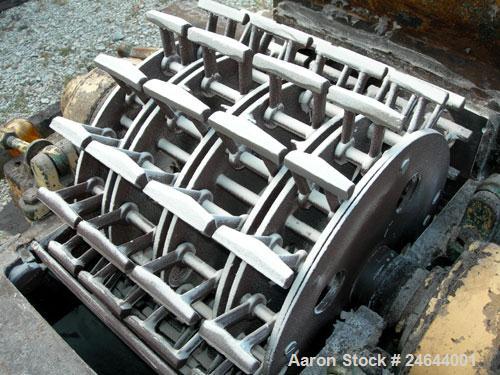 Used Mikro Pulverizer, Model 3TH, Carbon Steel. 14" Diameter x 14" wide rotor with approximate 14 rows of 4 swinging stirrup hammers. Gravity feed with chute, bottom screen, bottom discharge. Driven ...