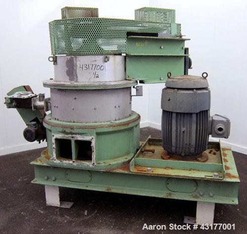 Used Mikro-ACM Pulverizer, Model 60 ACM CI, 304 Stainless Steel. 30" Diameter grinding chamber. Rotor driven by a 75 hp, 3/60/230/460 volt, 1775 rpm motor. Maximum rotor rpm 3000. 3000 to 4500 cfm ca...