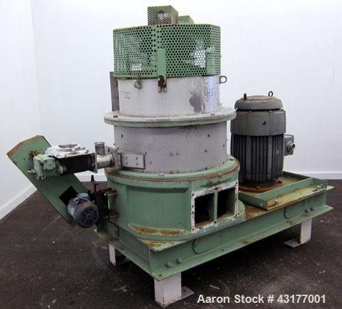Used Mikro-ACM Pulverizer, Model 60 ACM CI, 304 Stainless Steel. 30" Diameter grinding chamber. Rotor driven by a 75 hp, 3/60/230/460 volt, 1775 rpm motor. Maximum rotor rpm 3000. 3000 to 4500 cfm ca...